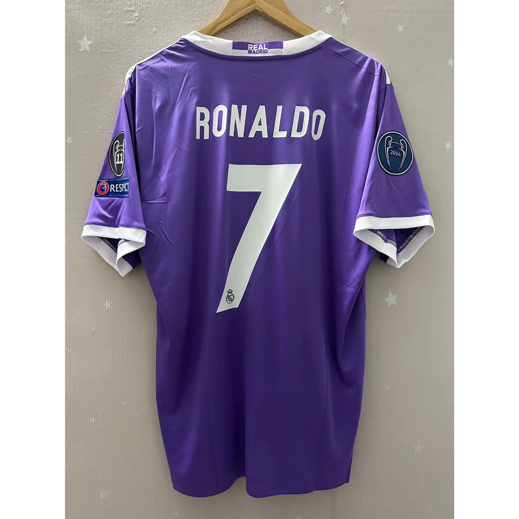 16-17 Real-Madri RONALDO BENZEMA SERGIO RAMOS High Quality Custom Retro Football Jersey T-Shirt