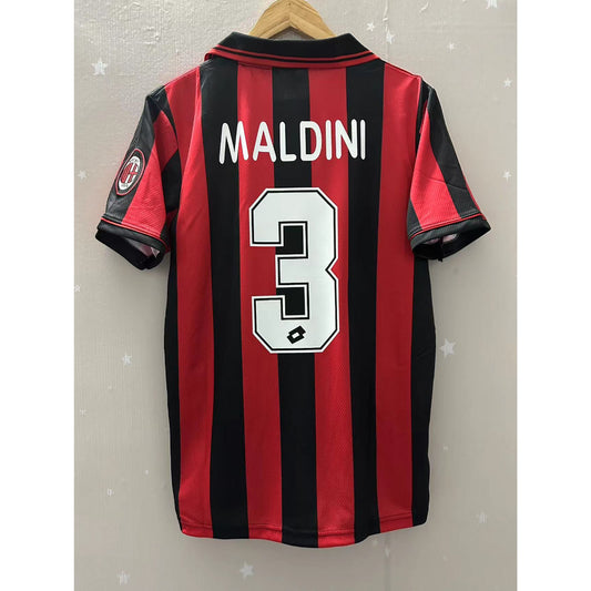 96-97 AC Milan MALDINI Top Quality Home Retro Soccer Jersey custom T-shirt Football Jersey BAGGIO BARESI