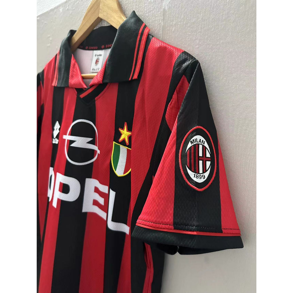 96-97 AC Milan MALDINI Top Quality Home Retro Soccer Jersey custom T-shirt Football Jersey BAGGIO BARESI