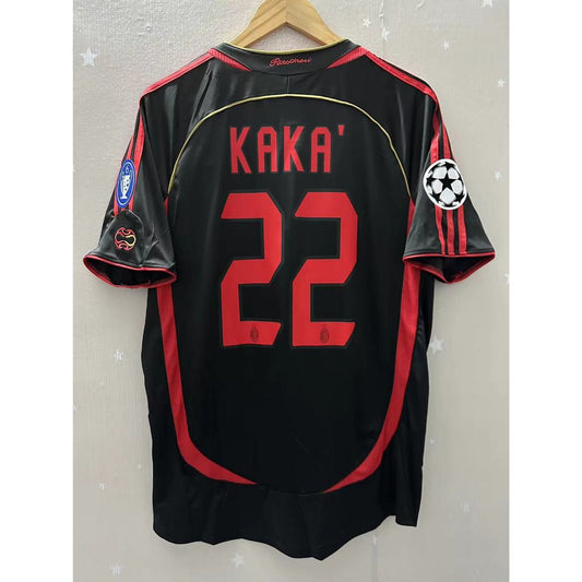 06-07 AC Milan KAKA MALDINI RONALDO Top Quality Away Retro Soccer Jersey custom T-shirt PIRLO