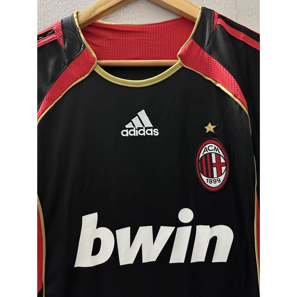 06-07 AC Milan KAKA MALDINI RONALDO Top Quality Away Retro Soccer Jersey custom T-shirt PIRLO