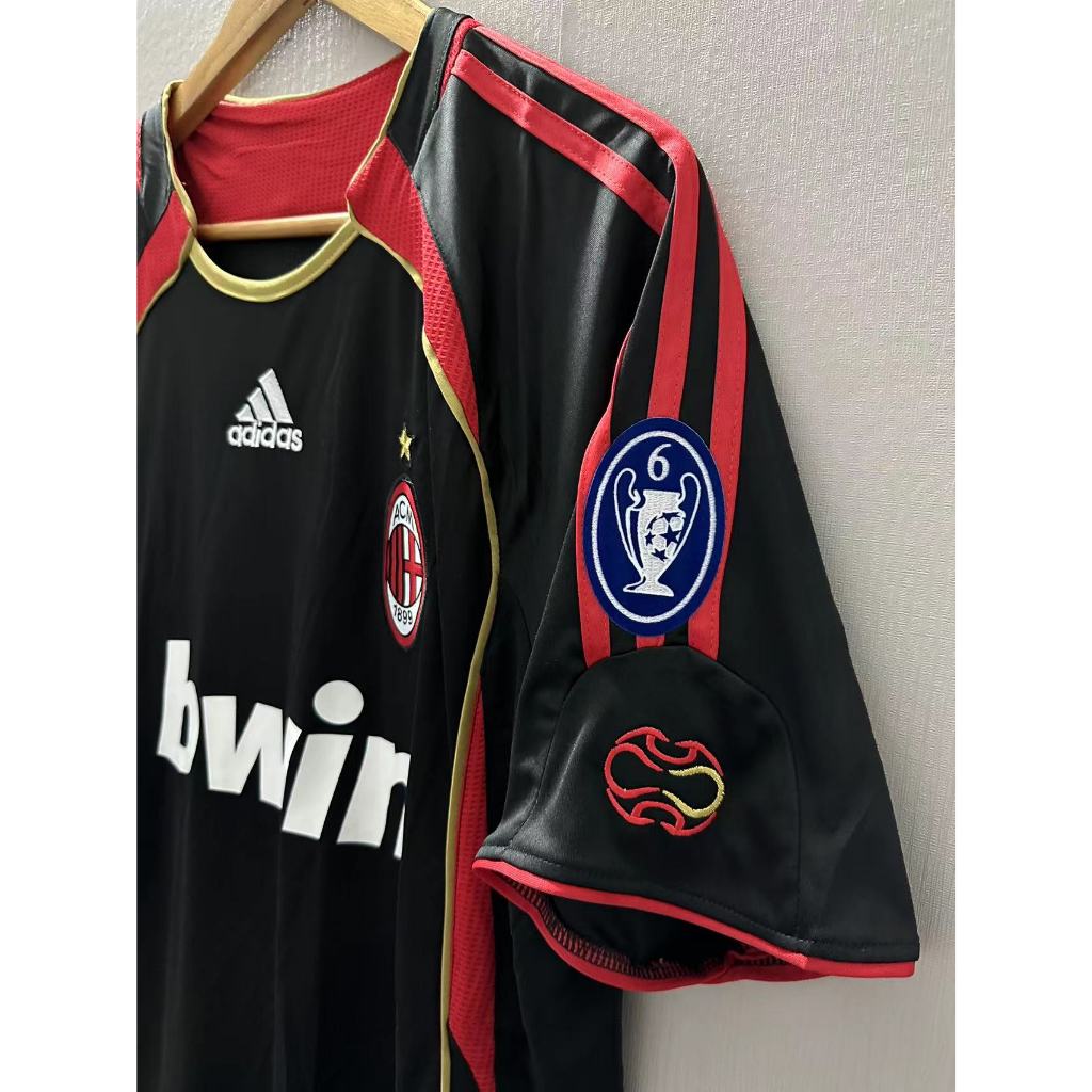 06-07 AC Milan KAKA MALDINI RONALDO Top Quality Away Retro Soccer Jersey custom T-shirt PIRLO