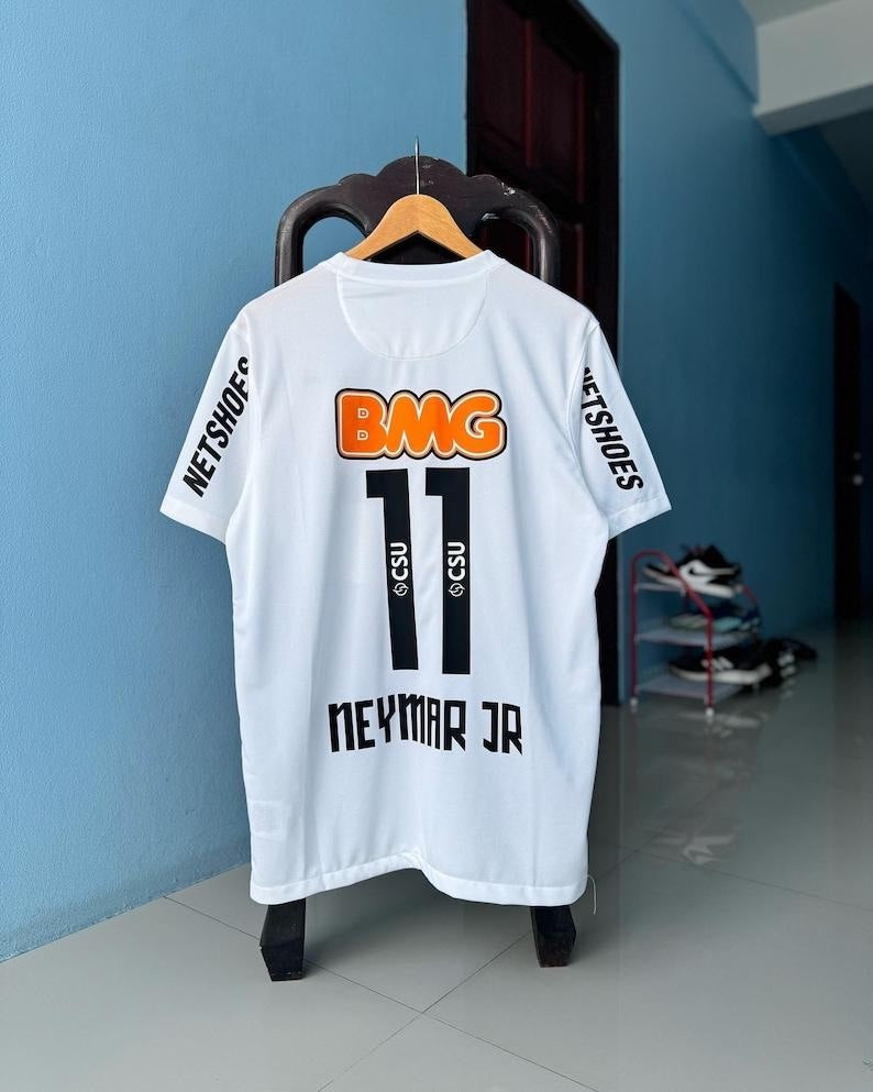 Neymar JR 11 Santos FC Home Retro Jersey 2011-2012, Neymar JR Inspired Football Shirt, Neymar Soccer Jersey, Neymar Vintage Football Kit